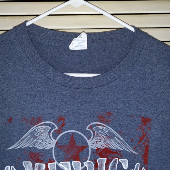 Patriotic Tee Men's XL America Land of the Free Stars Eagle Gildan Heavy Blue - Picture 4 of 12